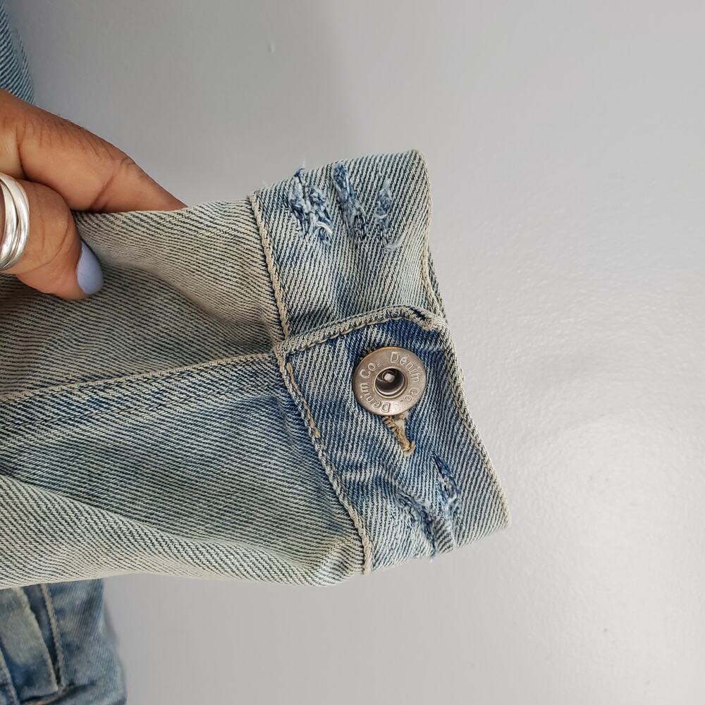 Primark Men's Light Blue Wash Distressed Jean Denim Jacket Size Xs